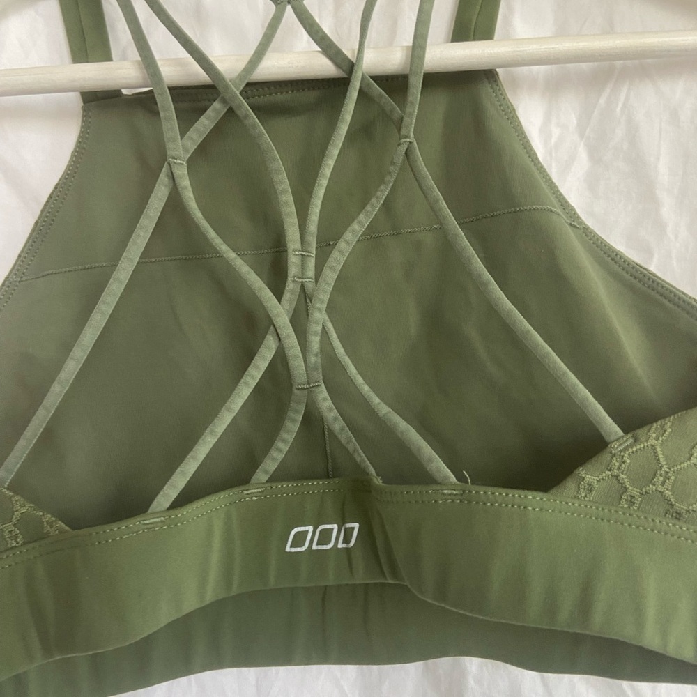 Lorna Jane Army Green High Neck Sport Bra Size Small - Picture 12 of 13